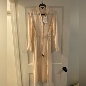 Theory Light Peach Midi Shirt Dress - Size P